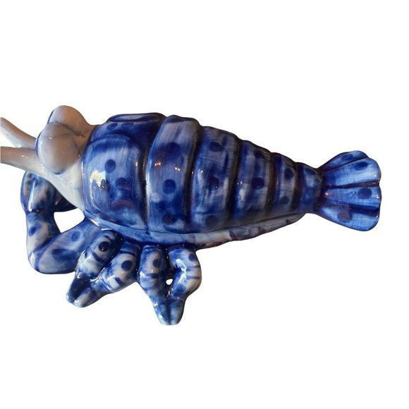 Trinket Box. Blue and White Trinket box Lobster Trinket Box Trinket tray - Picture 4 of 6